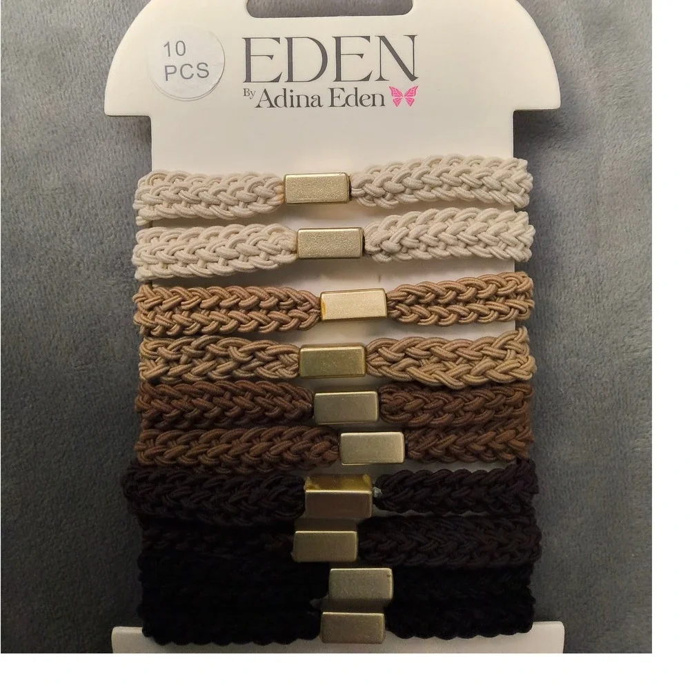 Eden by Adina Eden 10 Pack Soft Knit Braided Hair Ties